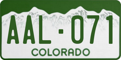 CO license plate AAL071