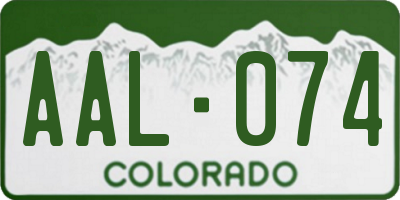 CO license plate AAL074