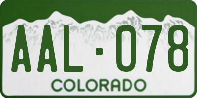 CO license plate AAL078