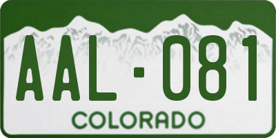 CO license plate AAL081