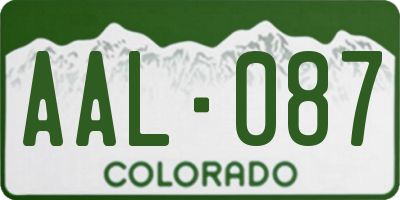 CO license plate AAL087