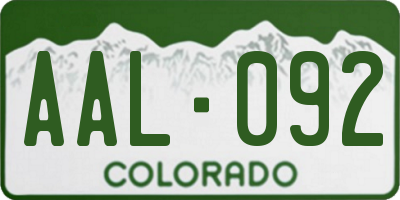 CO license plate AAL092