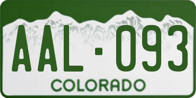 CO license plate AAL093