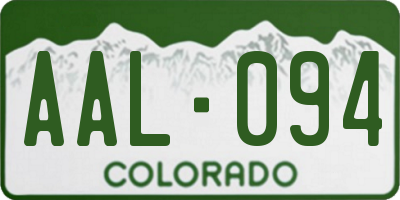 CO license plate AAL094