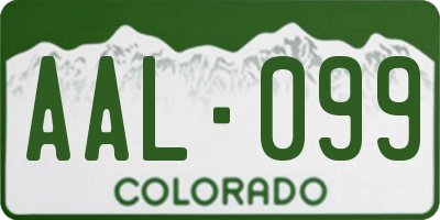 CO license plate AAL099