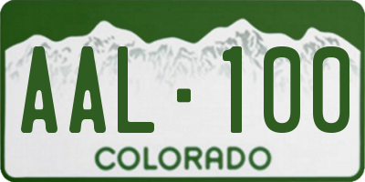 CO license plate AAL100