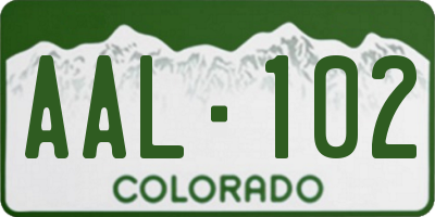 CO license plate AAL102