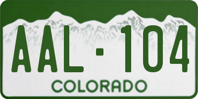 CO license plate AAL104