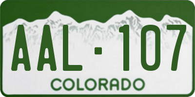 CO license plate AAL107