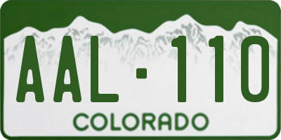 CO license plate AAL110