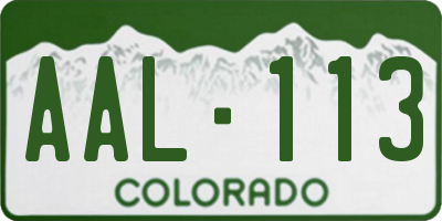 CO license plate AAL113