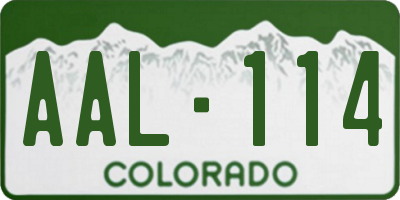 CO license plate AAL114