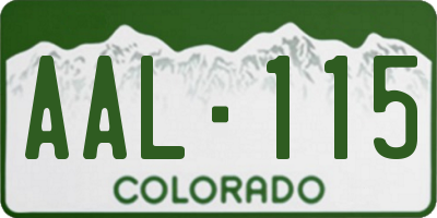 CO license plate AAL115
