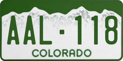 CO license plate AAL118