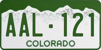 CO license plate AAL121