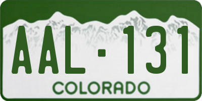 CO license plate AAL131