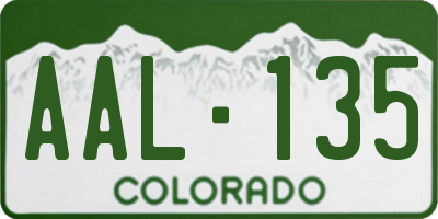 CO license plate AAL135