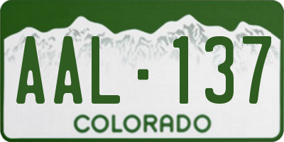 CO license plate AAL137