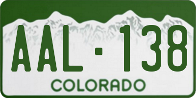 CO license plate AAL138