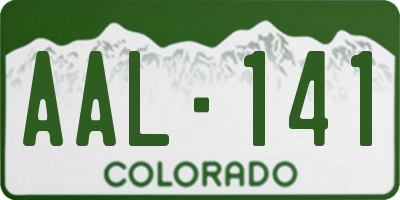 CO license plate AAL141