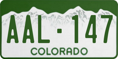 CO license plate AAL147