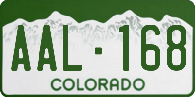 CO license plate AAL168