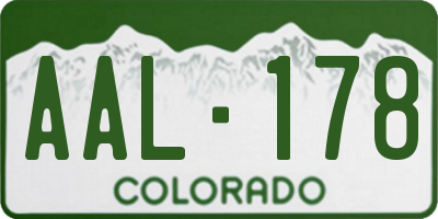 CO license plate AAL178