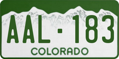 CO license plate AAL183