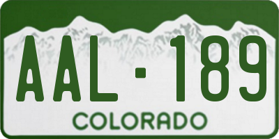CO license plate AAL189