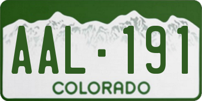 CO license plate AAL191