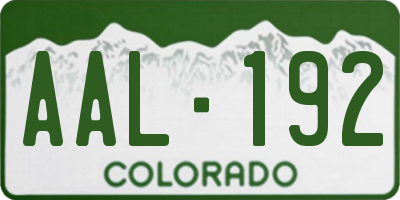 CO license plate AAL192