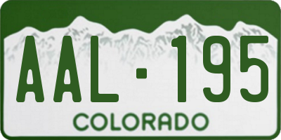 CO license plate AAL195