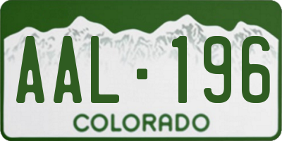 CO license plate AAL196