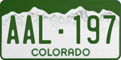 CO license plate AAL197