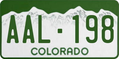 CO license plate AAL198