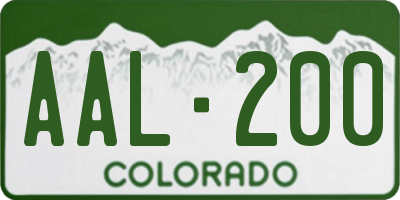 CO license plate AAL200