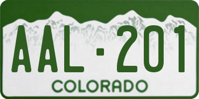 CO license plate AAL201