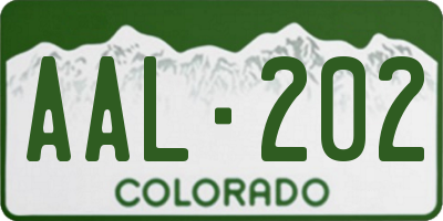 CO license plate AAL202