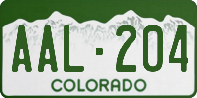 CO license plate AAL204