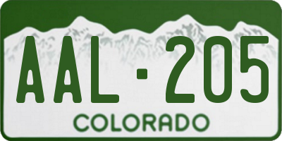 CO license plate AAL205