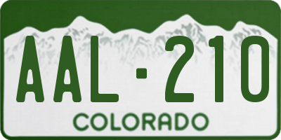 CO license plate AAL210