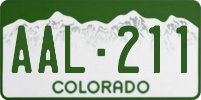 CO license plate AAL211
