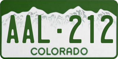 CO license plate AAL212