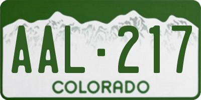 CO license plate AAL217