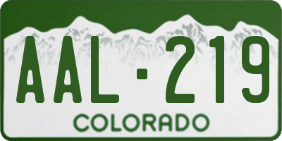 CO license plate AAL219