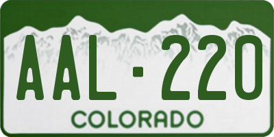 CO license plate AAL220