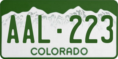 CO license plate AAL223