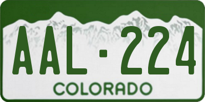 CO license plate AAL224