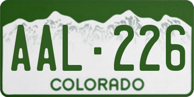 CO license plate AAL226