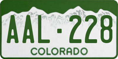 CO license plate AAL228